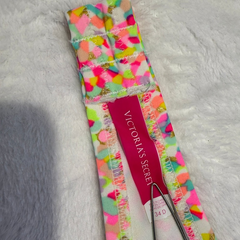 Victoria's Secret 34D Confetti Bandeau Bikini Top Colorful Swimwear - Picture 2 of 4